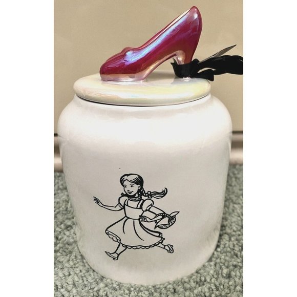 RAE DUNN WIZARD OF OZ THERE'S NO PLACE LIKE HOME CANISTER RUBY SLIPPERS NEW - Picture 2 of 7